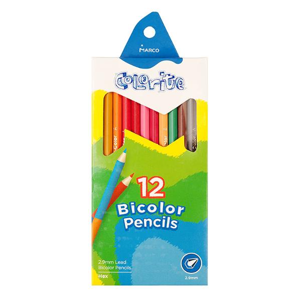 Creioane colorate bilaterale Set 12 creioane 24 culori      Diametru grif 29mmNu sunt recomandate copiilor cu virsta sub 3 ani 