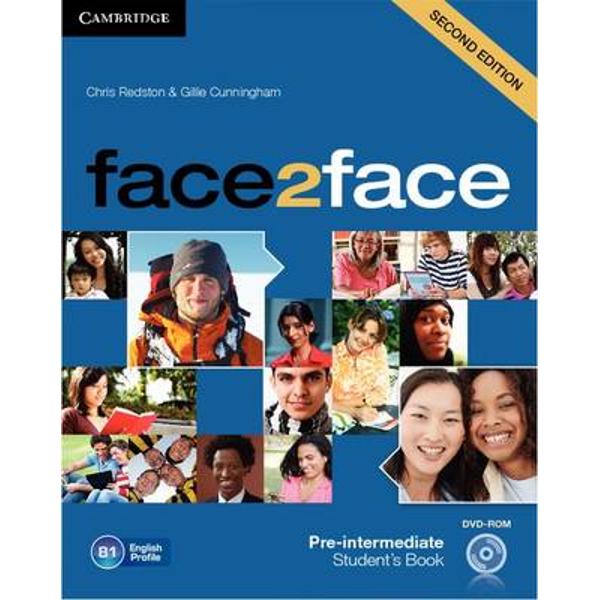 face2face is the flexible easy-to-teach General English course that helps adults and young adults to speak and listen with confidence face2face is informed by Cambridge English Corpus and its vocabulary syllabus has been mapped to the English Vocabulary Profile meaning students learn the language they really need at each CEFR level The course improves students listening skills by drawing their attention to the elements of spoken English that are difficult to understand The free DVD-ROM 