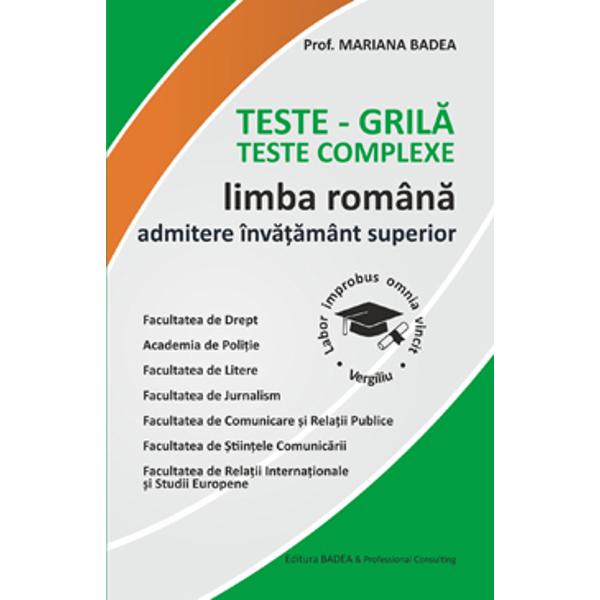Limba romana teste grila teste complexe pentru admiterea in invatamantul superior