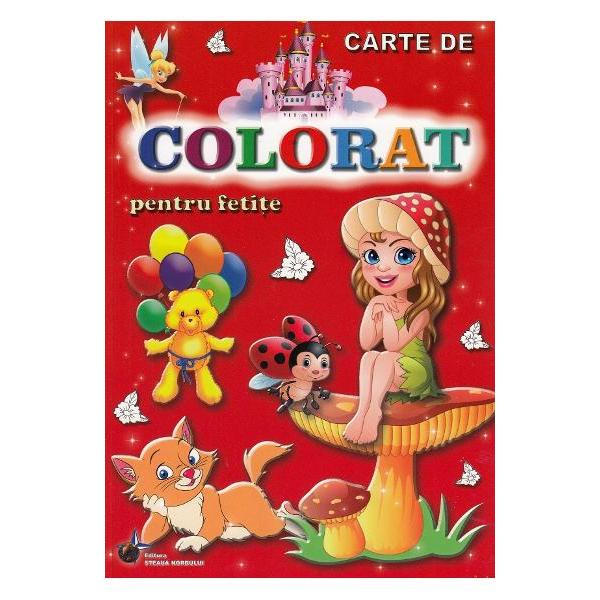 In cartea de colorat fetitele si nu numai pot colora animale printese peisaje de iarna meserii jucarii flori fructe sau legume si multe altele Cartea contine desenene de mari dimensiuni cu contur precis usor de colorat