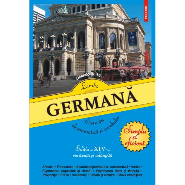 Cartea se adreseaz&259; celor ce doresc s&259;-&537;i perfec&539;ioneze cuno&537;tin&539;ele practice de limba german&259; &537;i poate fi folosit&259; ca material auxiliar în paralel cu orice manual sau curs teoretic Exerci&539;iile vizeaz&259; cele mai importante aspecte de gramatic&259; &537;i vocabular ajutînd la formarea unor reflexe de exprimare corect&259; Gradul lor de dificultate cre&537;te în mod treptat pe parcursul fiec&259;rui capitol &537;i 