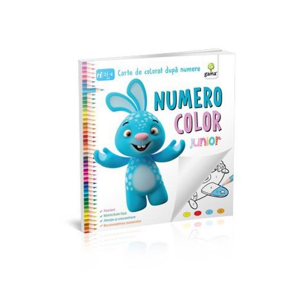 „NumeroColor Junior” se adreseaz&259; copiilor cu vârsta între 2 ani jum&259;tate &537;i 4 ani Desenele nu sunt ascunse în peisaj iar colorarea presupune doar cinci culori