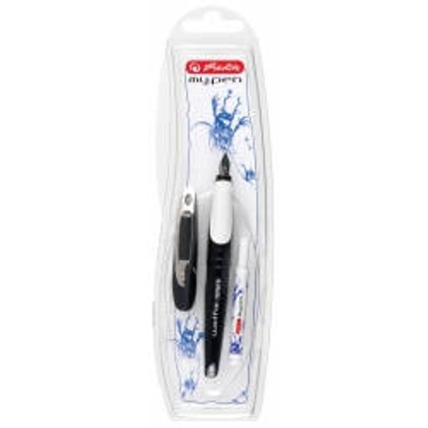 Stilou My Pen M Herlitz Corp din material rezistent de calitate Stiloul are un design ergonomic ce ofera confort la scriere Prevazut cu capac de siguranta si agatatoare Culoare stilou negru-alb