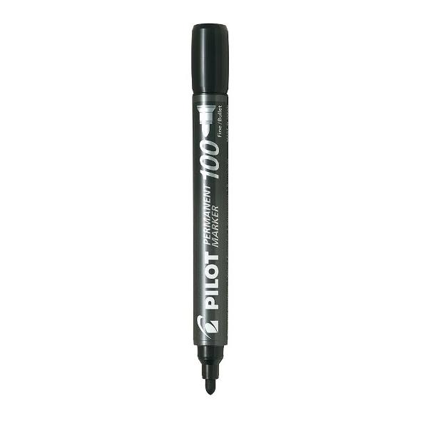 Marker permanent Pilot 100 vârf rotund 10 mm Noul marker permanent Pilot 100 are toate calit&259;&355;ile unui profesionist pe care îl vrei lâng&259; tine în fiecarezi seriozitate eficien&355;&259; &351;i gata oricând pentru provoc&259;ri Misiunea acestuia Scrie pe orice suprafa&355;&259; lemn metal plastic peste 