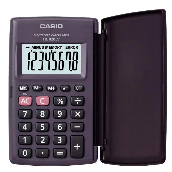 Calculator de buzunar Casio HL-820LV 8 digits cu etui negru