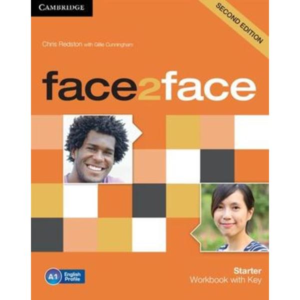 face2face Second edition is the flexible easy-to-teach 6-level course A1 to C1 for busy teachers who want to get their adult and young adult learners to communicate with confidence face2face is informed by Cambridge English Corpus and the English Vocabulary Profile meaning students learn the language they really need at each CEFR level The Starter Workbook with Key is ideal for self-study offering additional consolidation activities and a Reading and Writing Portfolio for extra skills 