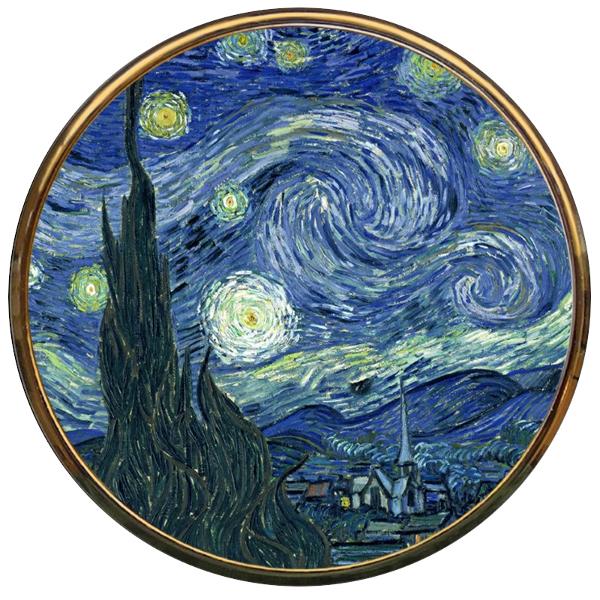 Oglina dubla pentru poseta Van Gogh Noapte instelata 7 cm Parastone M32GO
