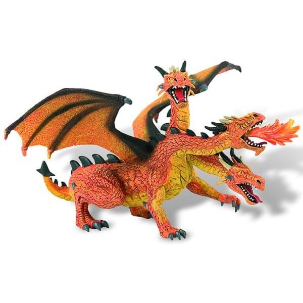 Figurina Dragon orange cu 3 capete