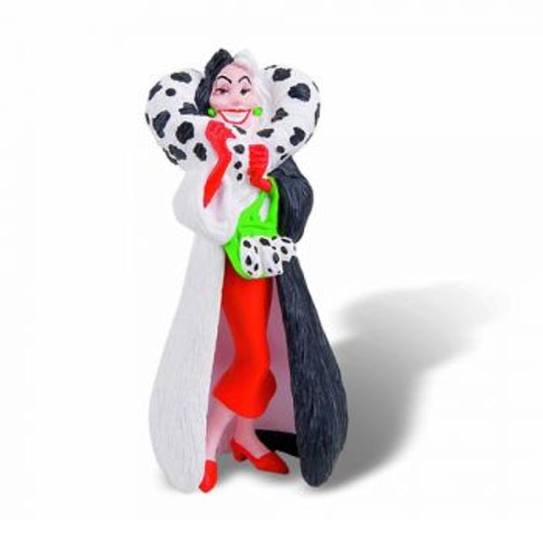     Figurina jucarie reprezentand personajul Cruella de Vil din 101 dalmatieni    Detalii foarte asemanatoare cu cele reale    Figurina 