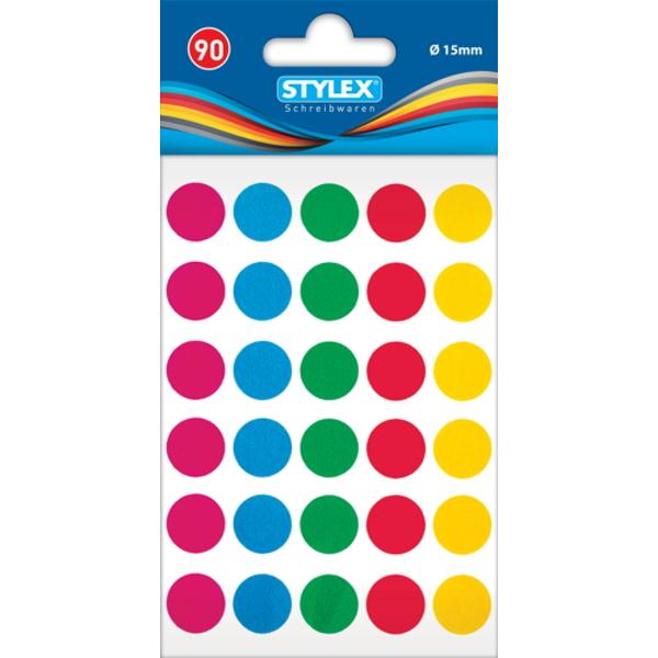 Etichete autoadezive  cu buline colorate Set cu 90 buline colorate