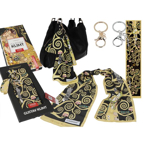 Esarfa accesoriu geanta Klimt pomul vietii 18x90cm 0234003