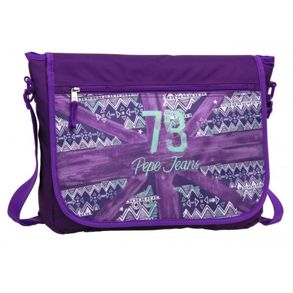 Geanta laptop Pepe Jeans Miranda violet - material poliester dimensiune 38x31x10 cm compartiment special pentru laptop culoare violet bareta ajustabila 1 buzunar frontalGeanta laptop cu licenta Pepe Jeans London colectia Pepe Jeans Miranda este recomandata pentru copii si femei