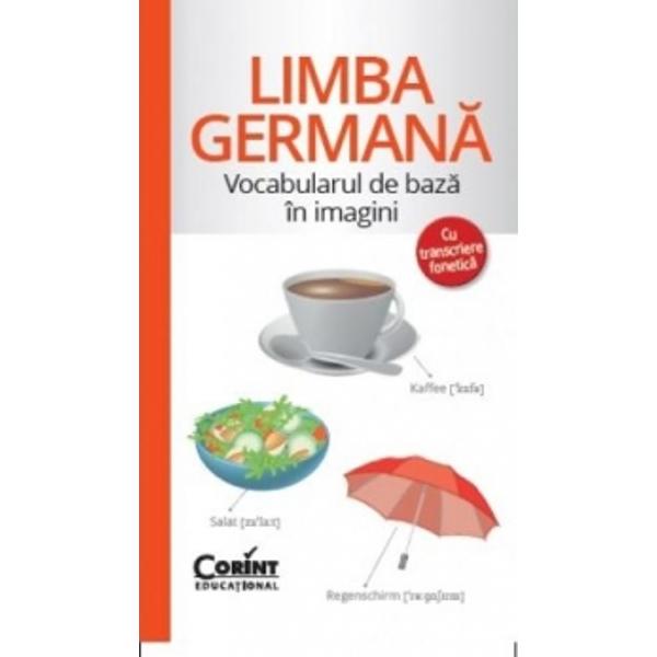 Cele 1 500 de cuvinte din vocabularul de baz&259; al limbii germane sunt grupate pe teme referitoare la diverse aspecte ale vie&539;ii de zi cu zi• Ilustra&539;iile atr&259;g&259;toare înlesnesc în&539;elegerea sensurilor cuvintelor• Transcrierea fonetic&259; va u&537;ura înv&259;&539;area