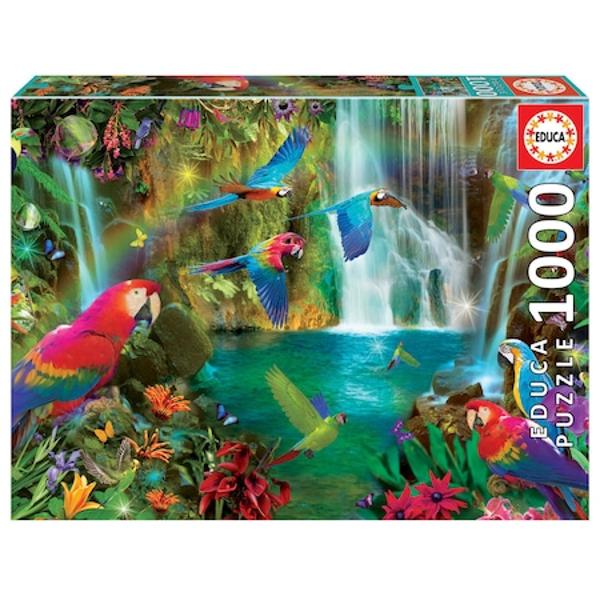 Puzzle Tropical ParrotsPuzzle 1000 piese Puzzle-ul asamblat are 68 x 48cm