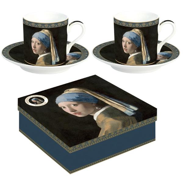 Set 2 cesti 75ml Vermeer fata cu cercel de perla R0169VER1