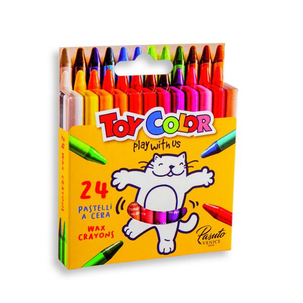 Creioane cerate Toy Color 24 buc&259;&539;iVârful sub&355;ire este u&351;or de ascutit si de utilizatCulorile intense pot fi folosite in siguran&355;&259; de c&259;tre copii deoarece sunt non-toxiceRecomandate pentru utilizarea la scoalaSe pot sp&259;la cu u&351;urin&355;&259; de pe mâini si materiale cu ap&259; si s&259;punNu con&355;in substan&355;e toxice nu sunt d&259;un&259;toare pentru s&259;n&259;tatea 