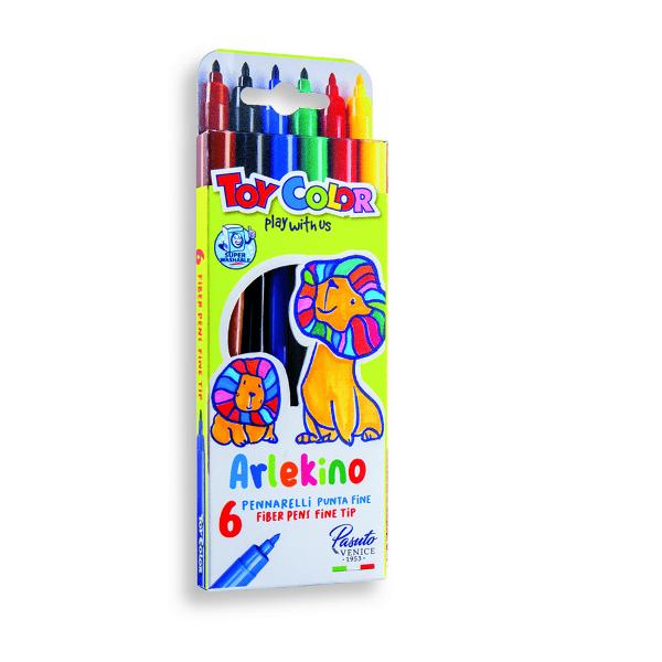Carioci Toy Color Arlekino 6 culoriCariocile Arlekino ofer&259; o gam&259; de culori intense &537;i str&259;lucitoare au un vârf sub&539;ire de 2 mm &537;i cerneal&259; pe baz&259; de ap&259;Pentru siguran&539;a copiilor capacul are microperfora&539;ii În cazul înghi&539;irii copilul poate respira &537;i este în siguran&539;&259;Asigur&259; p&259;strarea cernelii în condi&539;ii optime &537;i o lung&259; 