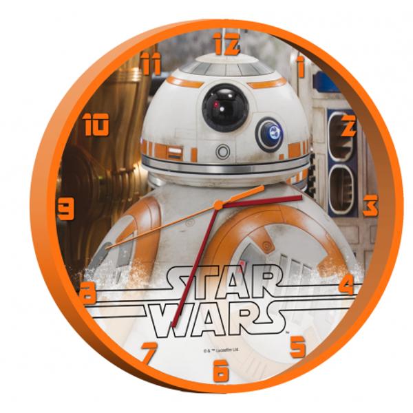 Ceas de perete Star Wars orange este un articol foarte dragut ideal pentru infrumusetarea camerei copilului sau a salii de clasa Acest ceas are un design simplist este usor de citit ora de pe el datorita cifrelor mari si clare iar desenele cu 