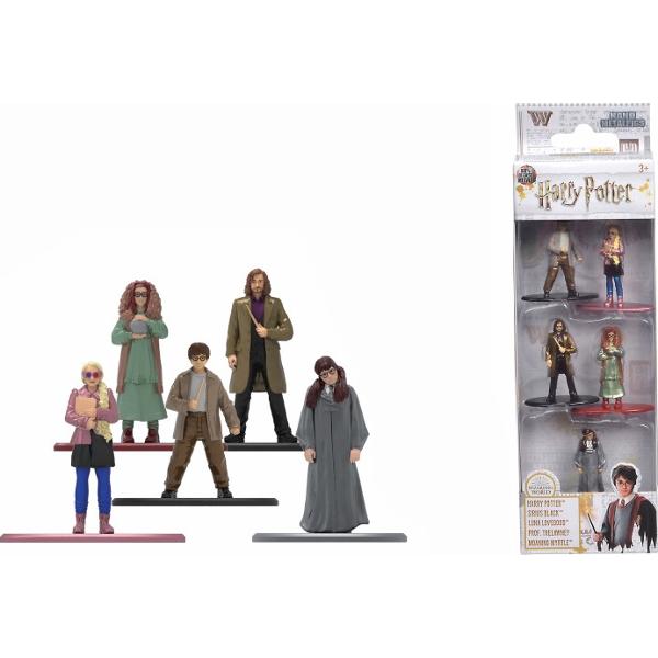 Set 5 figurine metalice Harry Potter 4 cm scara 1 65 cu urmatoarele personaje Harry Potter Sirius Black Luna Lovegood Prof Trelawney Moaning Myrtle