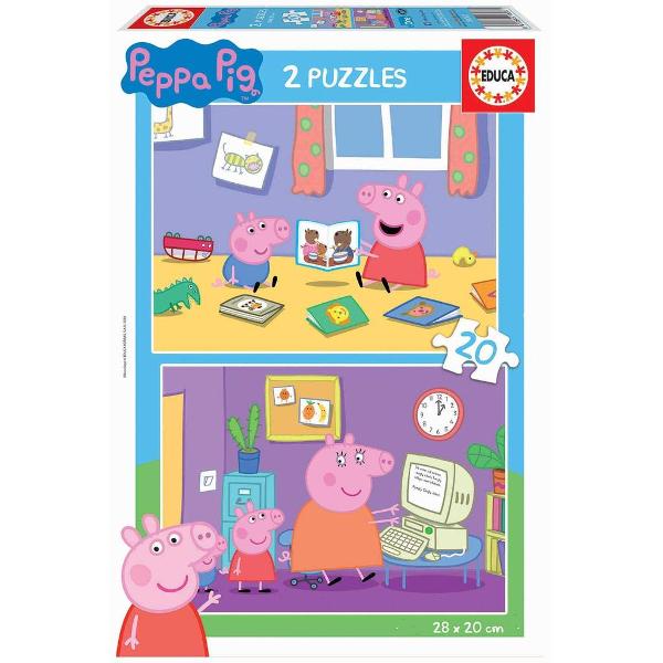 Puzzle-ul din lemn pentru copii cu motivul purcelu&537;ei vesele Peppa Pig este un puzzle frumos potrivit pentru to&539;i copii de la 4 ani Ambalajul acestui puzzle pentru copii include un set de dou&259; imagini din seria animat&259; Peppa Pig care le plac multor copii Fiecare imagine este compus&259; din 20 piese de calitate 2x20 piese pe care copii 