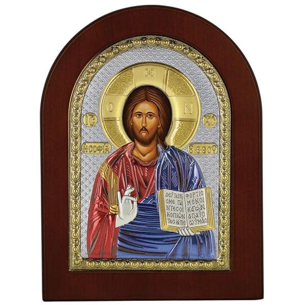 Icoana Argint Isus 14×10 cm Color Contine cutie de cadou 