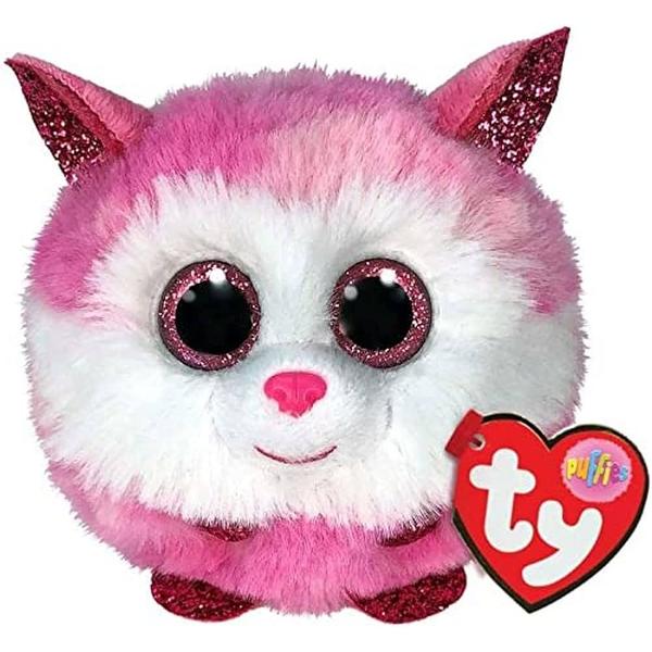 Jucarie din plus Ty Puffies princess - catel husky roz TY 42522 ...