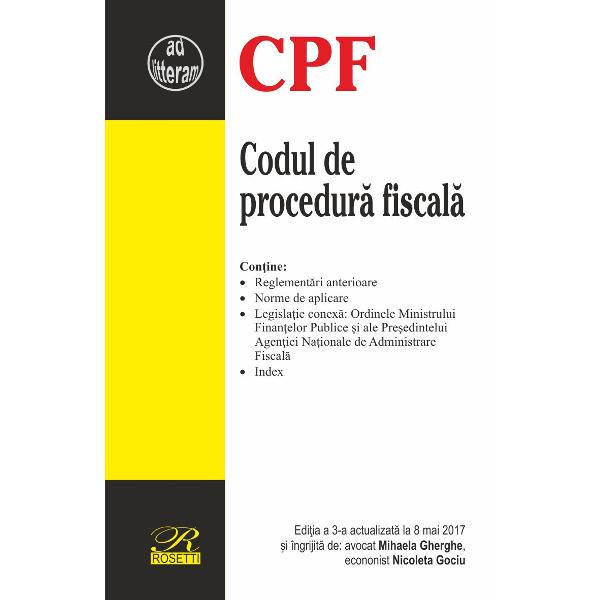 Codul de procedura fiscala editia a III a 08052017