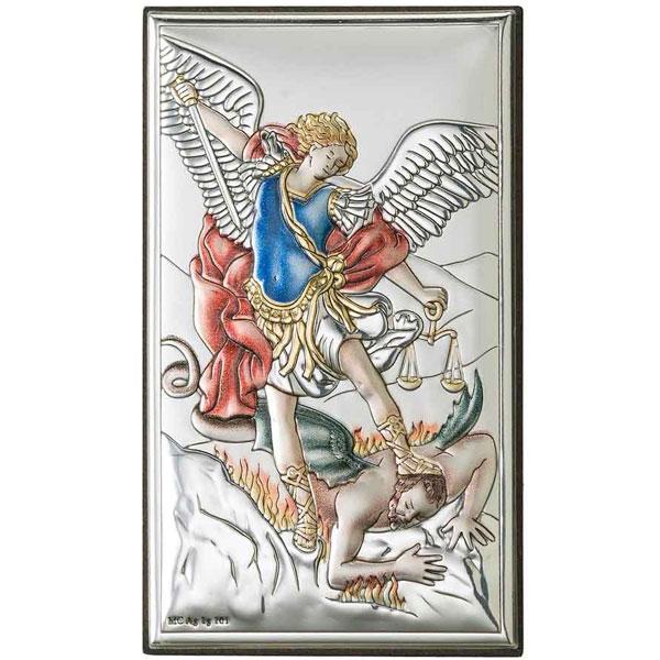Icoana Argint Sfantul Mihail 9x15cm ColorDimensiuni 9x15x2cm