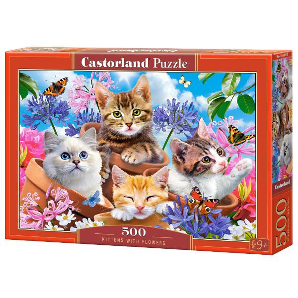 53513 Puzzle 500 piese Kittens in Flowers