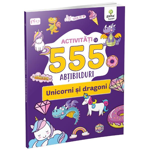 Lipe&537;ti colorezi te distrezi&536;tiai c&259; unicornii &537;i dragonii sunt printre cele mai îndr&259;gite creaturi de legend&259; Acum ai &537;ansa s&259; cuno&537;ti mai bine lumea lor &537;i s&259; rezolvi puzzle-uri s&259; colorezi &537;i s&259; lipe&537;ti peste 500 de ab&539;ibilduri  