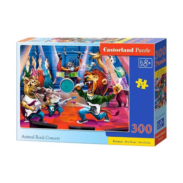 Puzzle de 300 de piese cu Animal Rock Concert Dimensiuni cutie 325×225×5cm Dimensiune puzzle 40×29cm Pentru cei cu varste de peste 8 ani