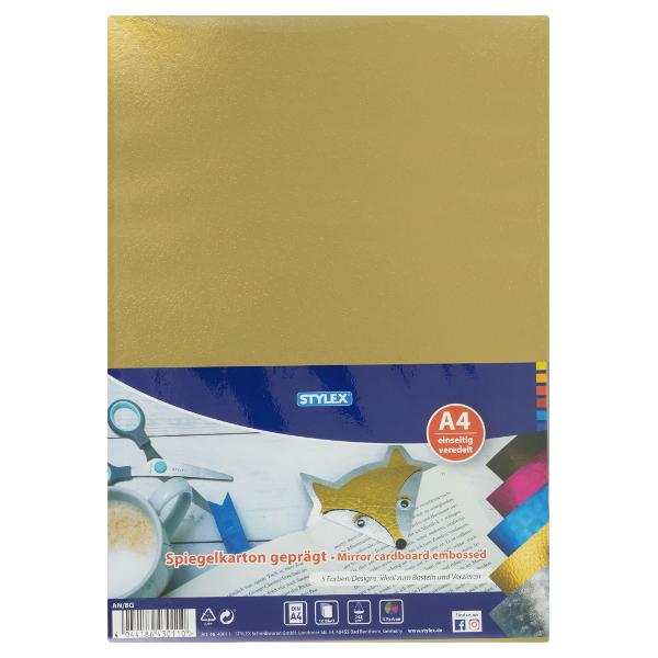 Set 10 coli de carton Stylex Mirror 245 gr 5 culori 43011