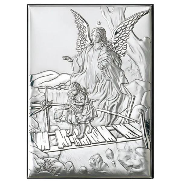 Icoana Argint Ingerul Pazitor 9 x 13 cm 