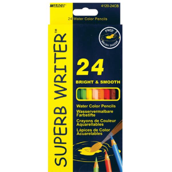 Creioane colorate acuarela cu pensula- Set de 24 culori- Diametru grif 29 mmNu sunt recomandate copiilor cu virsta sub 3 ani