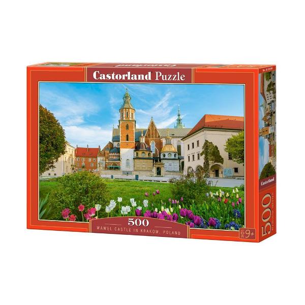 Puzzle de 500 piese cu Wawel Castle in Krakow Poland Puzzle-ul are 47 x 33 cm iar cutia masoara 325×225×5 cm Pentru varste de peste 9 ani