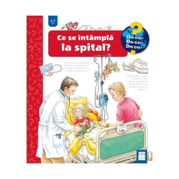 Ce se întâmpla la spital se adreseaz&259; copiilor între 4-7 ani Din paginile c&259;r&539;ii copiii afl&259; ce este un spital cum se ajunge acolo cine î&537;i desf&259;&537;oar&259; activitatea la spital Pe lâng&259; investiga&539;ii multe consulturi &537;i administr&259;ri de tratament copiii interna&539;i se pot distra înv&259;&539;a &537;i juca Din carte cititorii primesc informa&539;ii &537;i pot vedea 