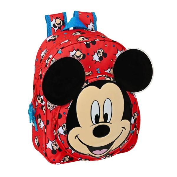 Rucsac Mickey Mouse clasa zero 34 cmAcest rucsac decorat cu Mickey Mouse este o alegere excelenta pentru inceperea scolii anului scolar deoarece culoarea si modelul il vor face cu siguranta favoritul copilului tauRucsacul clasa zero 34 cm Mickey Mouse este special realizat pentru prescolariAvand dimensiuni potrivite si fiind usor de transportat acesta devine imediat preferatul celor 