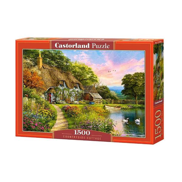 Puzzle de 1500 de piese cu Countryside Cottage Puzzle-ul are dimensiunile 68×47 cm Pentru cei cu varste peste 9 ani