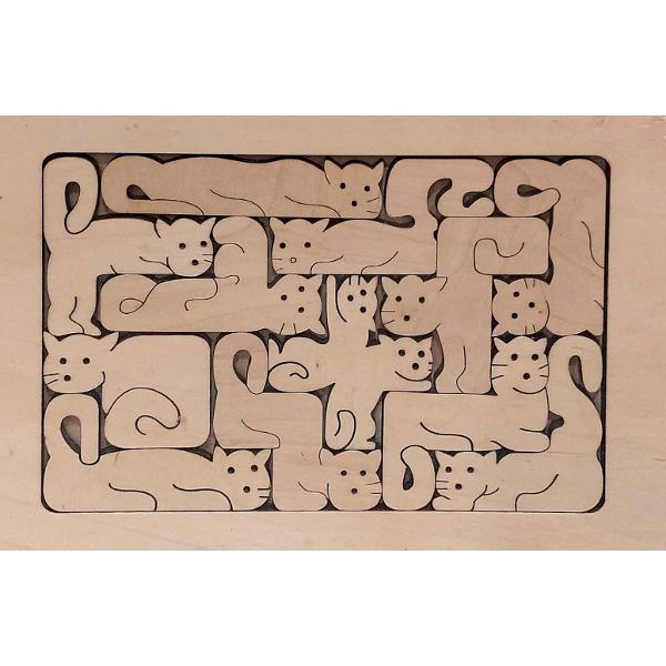 Puzzle din lemn cu pisici 20x30 cm PZ145