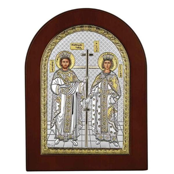 Icoana de argint Sfintii Constantin si Elena 15x21 cm MAE 1146BXCutie de cadou inclusa pregatita de a fi daruita