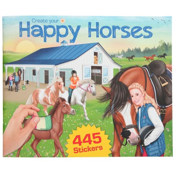 Cartea de autocolante pentru to&539;i fanii cailor Creeaz&259;-&539;i calul fericit 24 de planse proiectate cu dragoste &537;i peste 400 de autocolante 6 coli pentru a v&259; crea propria lume a cailor