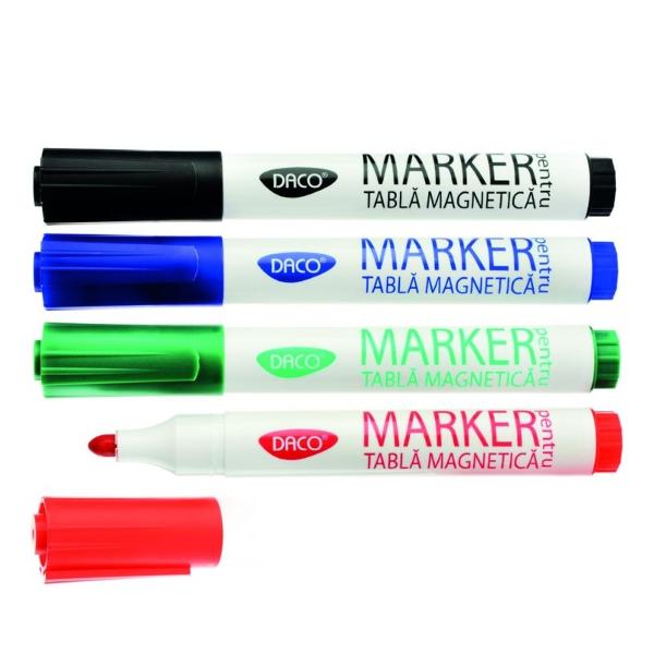 Marker potrivit pentru a scrie sau desena pe suprafata unei table magnetice Acest tip de marker poate fi reincarcat ori de cate ori este necesarvarf rotundgrosime varf 1-3 mmcerneala pe baza de alcool