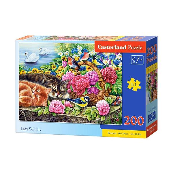 Puzzle de 200 piese cu Lazy Sunday Puzzle-ul are dimensiunile 49 x 29 cm Pentru varste peste 7 ani
