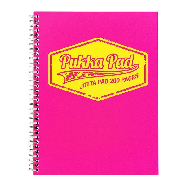 Caiet cu spirala Pukka Pads Jotta Neon A4 dictando roz 200 pagini