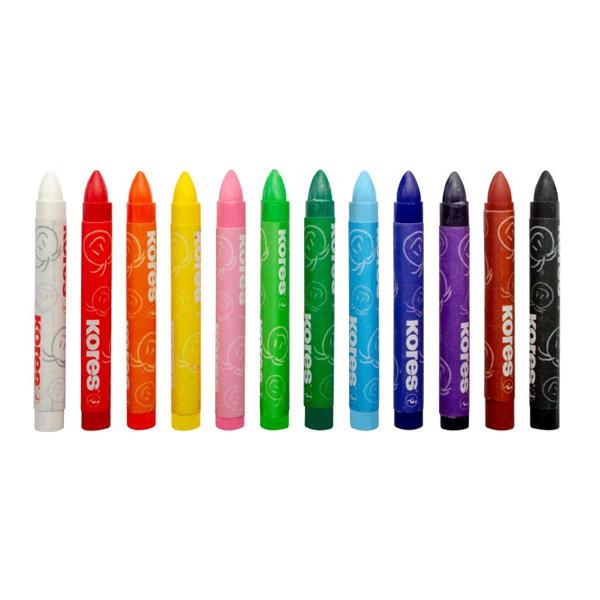 Creioane de ceara super moi si netede in trei dimensiuni diferite12 culori ce pot fi combinate pentru diferite tehniciForma triunghiulara ergonomicaDiamentru 10 mm