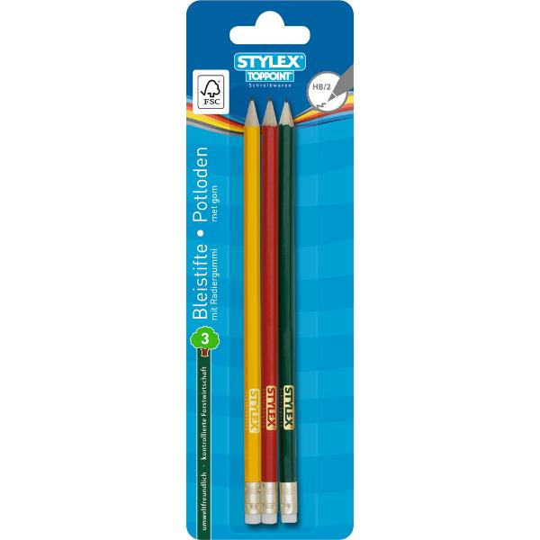 Set 3 creioane cu radiera Toppoint 26016