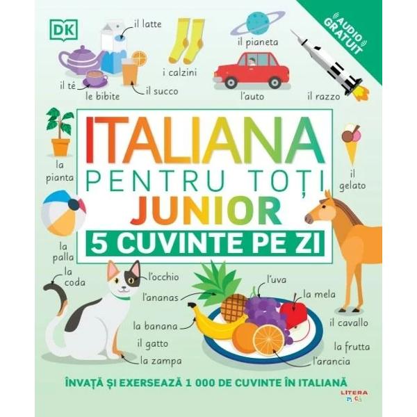 Înva&539;&259; 5 cuvinte pe zi în limba italian&259; cu ajutorul ilustra&539;iilor amuzante &537;i al fi&537;ierelor audio online Aceast&259; carte u&537;or de folosit te va ajuta s&259;-&539;i însu&537;e&537;ti peste 1 000 de cuvinte în italian&259; într-un singur anFolose&537;te clapetele c&259;r&355;ii ca s&259; acoperi imaginile &537;i s&259; verifici ce ai re&355;inutÎn ultima zi din fiecare 