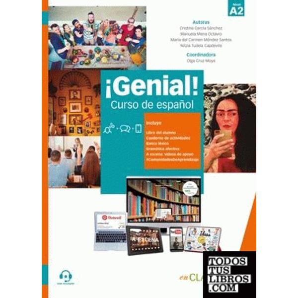 ¡Genial está concebido como un manual para estudiantes jóvenes y adultos El volumen incluye el Libro del alumno con un banco léxico al final de cada unidad el Cuaderno de actividades el Apéndice gramatical y un acceso gratuito a la plataforma digital