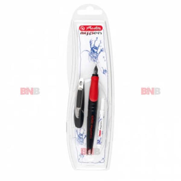 Stilou My Pen M Herlitz Corp din material rezistent de calitate Stiloul are un design ergonomic ce ofera confort la scriere Prevazut cu capac de siguranta si agatatoare Culoare stilou negru-rosu