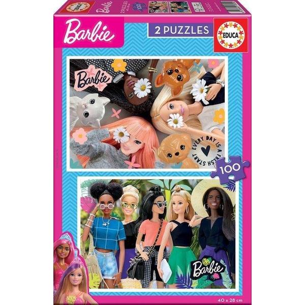 Puzzle 2x100 piese cu Barbie Dimensiune puzzle asamblat 40 x 28 cm Pentru varste de peste 5 ani